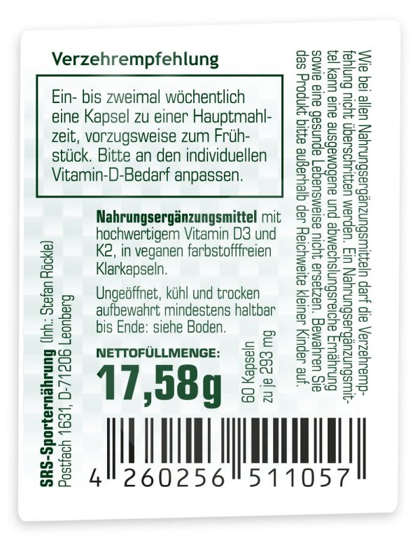 Vitamin D3/K2 - SRS Nutrition – Bild 3